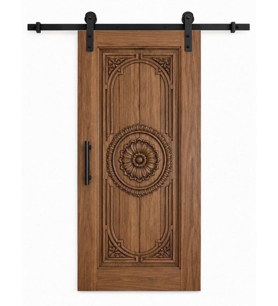 Walnut Wooden Mosque Door – Model WDR-0060 – custom handcrafted kundekari mosque door