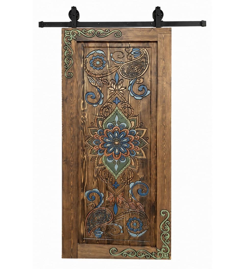 Walnut Wooden Mosque Door – Model WDR-0061 – custom handcrafted kundekari mosque door