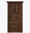 Carved Walnut Single-Leaf Wooden Mosque Door – custom handcrafted kundekari mosque door