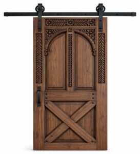 Walnut Wooden Mosque Door – Model WDR-0041 – custom handcrafted kundekari mosque door