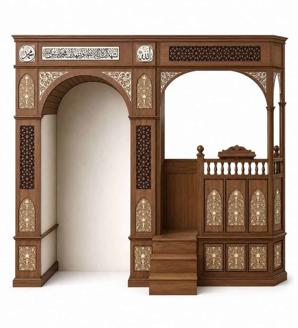 Home Prayer Room Mihrab | MosqueBuild Home Prayer Room Mihrab – custom wooden mosque mihrab