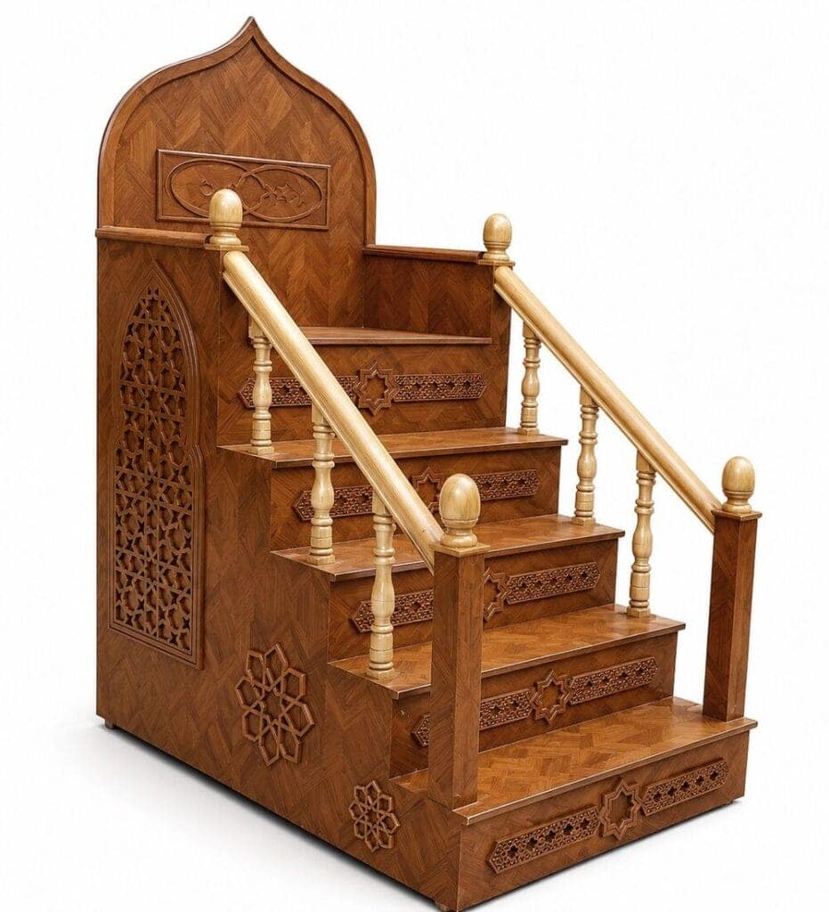 Custom Made Wooden Mosque Dais – custom wooden mosque mihrab