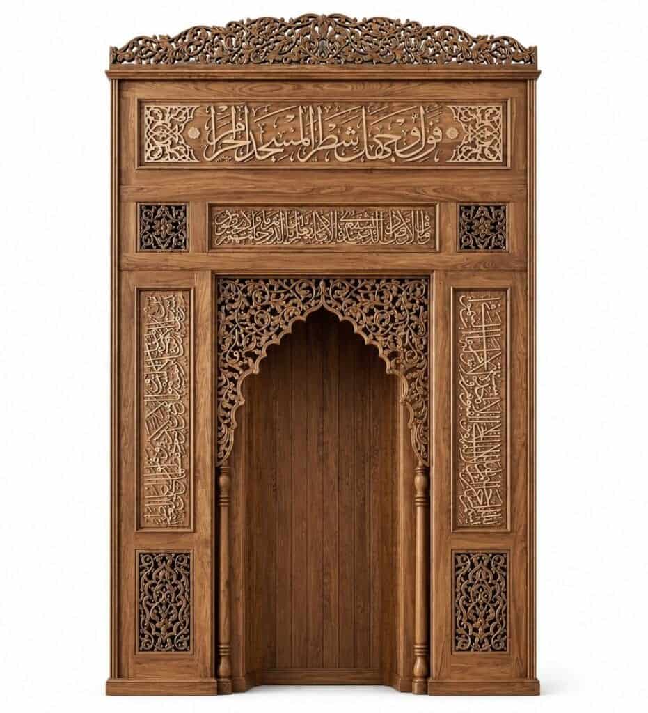 Wooden Mosque Mihrab – Model WMH-0028 – custom wooden mosque mihrab