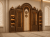 Modern Wooden Mosque Mihrab – Model WMH-0038 – wooden mosque mihrab detail view 3
