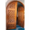 Wooden Mosque Door – Model WDR-0007 – handcrafted kundekari mosque door detail view 1