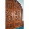 Wooden Mosque Door – Model WDR-0007 – handcrafted kundekari mosque door detail view 3