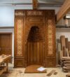 Classic Selçuk Motif Altar Design – wooden mosque mihrab detail view 1