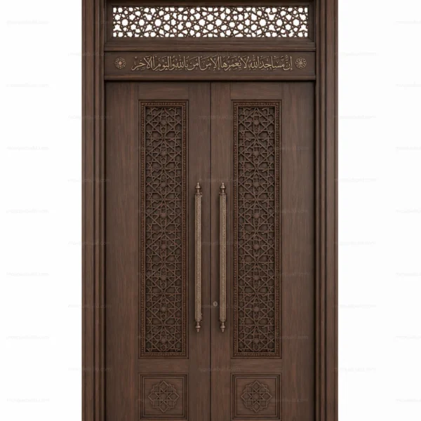 Architectural Islamic Calligraphy Mosque Door – Model DOR-260816-001 front product view
