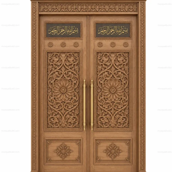 Architectural Islamic Calligraphy Mosque Door – Model DOR-260816-017 front product view
