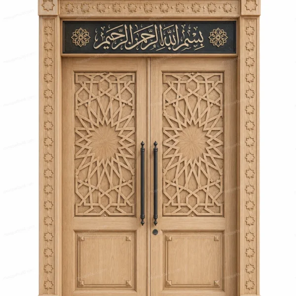 Architectural Islamic Calligraphy Mosque Door – Model DOR-260816-025 front product view
