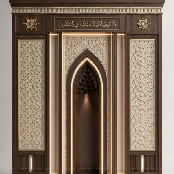 Architectural Modern Mosque Mihrab – Model MIH-260816-009 front product view