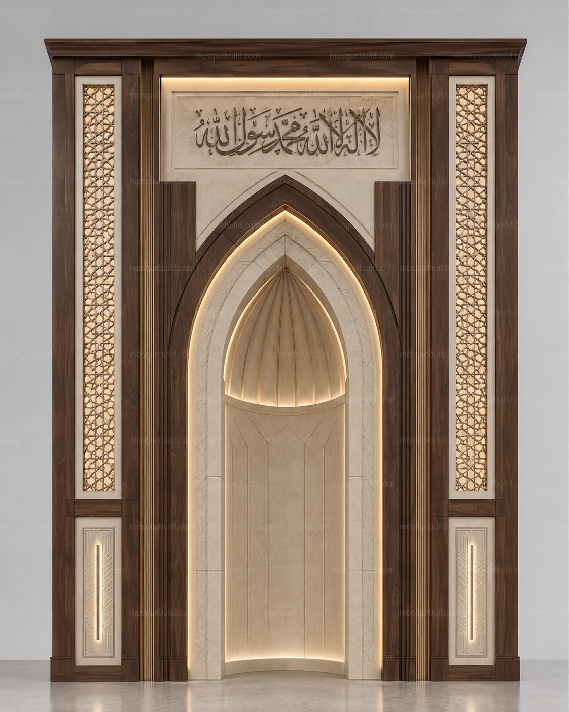 Architectural Modern Mosque Mihrab – Model MIH-260816-017 – Main Architectural Modern Mosque Mihrab – Model MIH-260816-017 front product view
