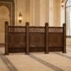 Architectural Wooden Mosque Wall Cladding & Separator – Model WCL-260816-006 shown in a mosque interior