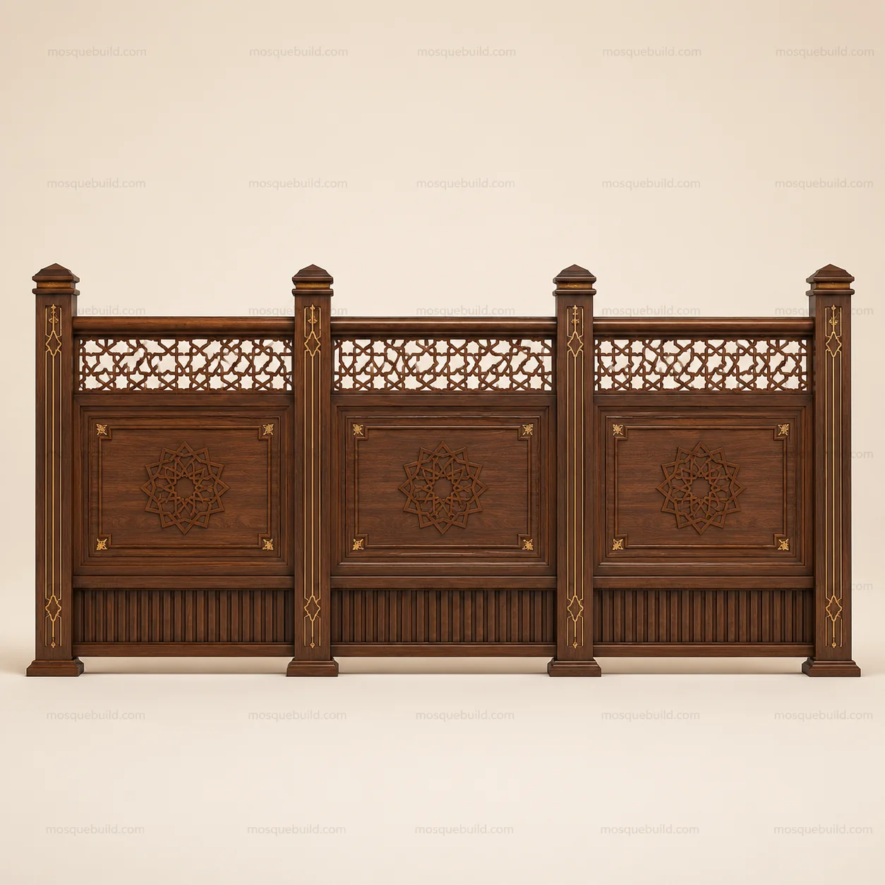 Architectural Wooden Mosque Wall Cladding & Separator – Model WCL-260816-006 – Main Architectural Wooden Mosque Wall Cladding & Separator – Model WCL-260816-006 front product view