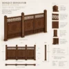 Architectural Wooden Mosque Wall Cladding & Separator – Model WCL-260816-006 technical presentation with project-specific dimensions