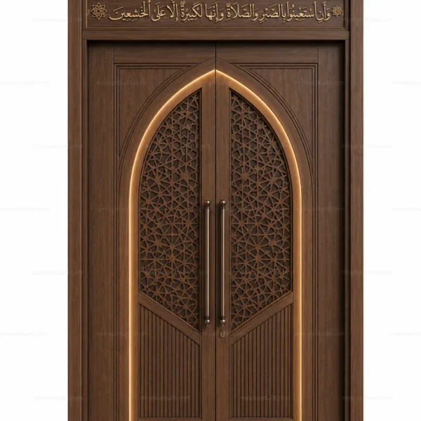 Calligraphic Islamic Calligraphy Mosque Door – Model DOR-260816-006 front product view
