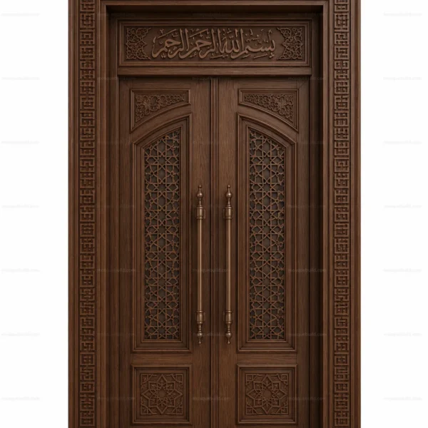 Calligraphic Islamic Calligraphy Mosque Door – Model DOR-260816-030 front product view
