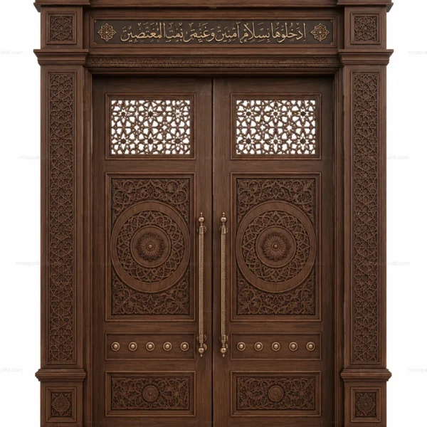 Carved Islamic Calligraphy Mosque Door – Model DOR-260816-036