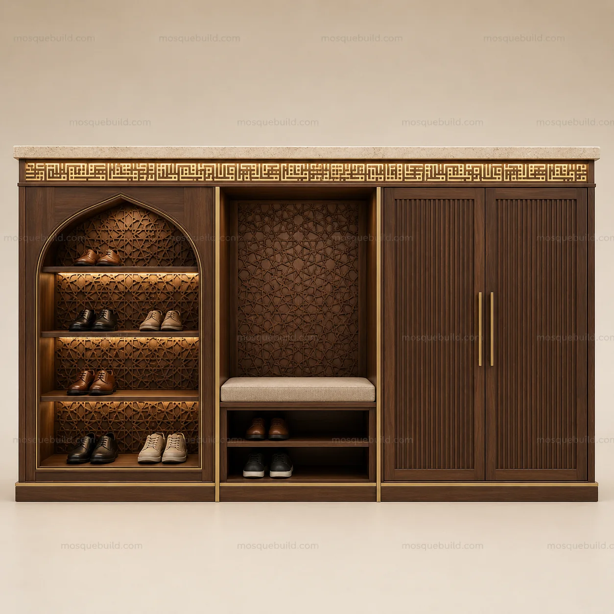 Compact Mosque Shoe Cabinet