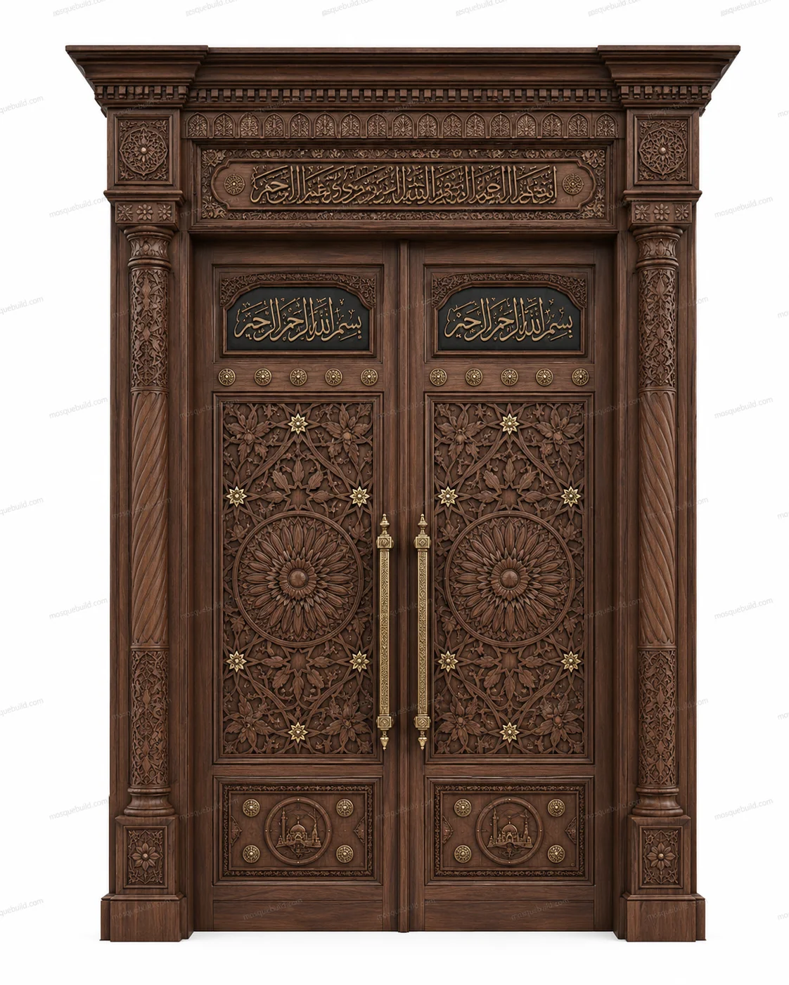 Contemporary Islamic Calligraphy Mosque Door – Model DOR-260816-019 – Main Contemporary Islamic Calligraphy Mosque Door – Model DOR-260816-019 front product view