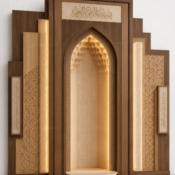 Contemporary Modern Mosque Mihrab – Model MIH-260816-007 front product view