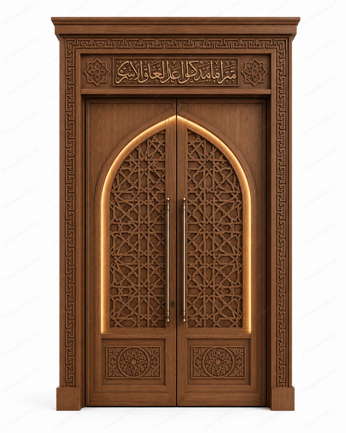 Geometric Islamic Calligraphy Mosque Door – Model DOR-260816-002 – Main Geometric Islamic Calligraphy Mosque Door – Model DOR-260816-002 front product view