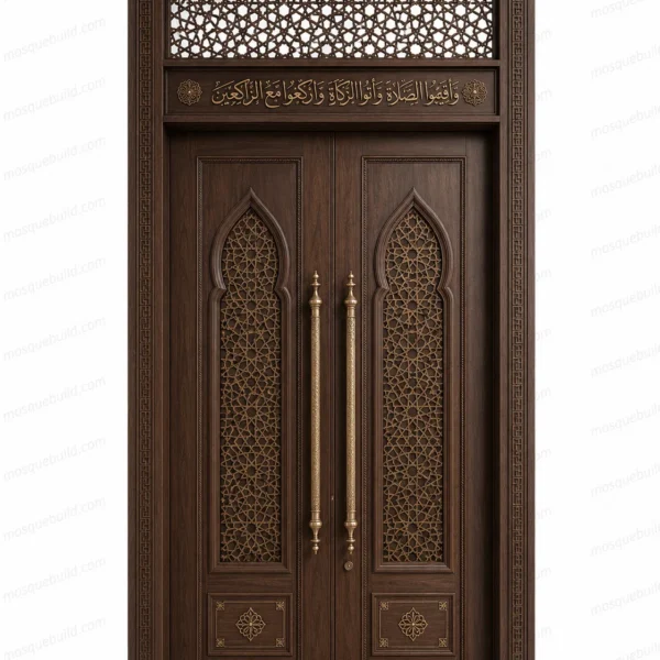 Geometric Islamic Calligraphy Mosque Door – Model DOR-260816-026 front product view