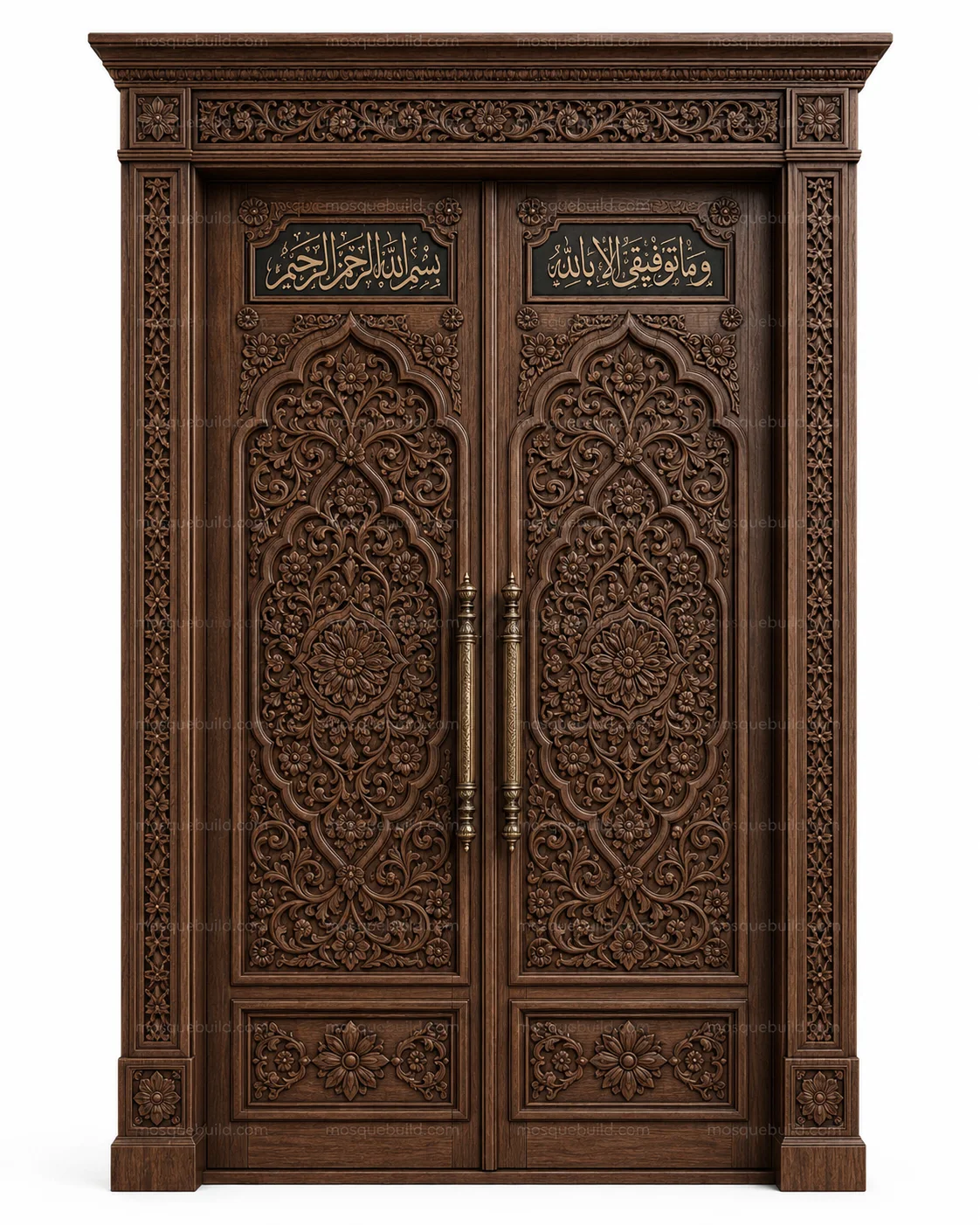 Geometric Islamic Calligraphy Mosque Door – Model DOR-260816-034 – Main Geometric Islamic Calligraphy Mosque Door – Model DOR-260816-034 front product view