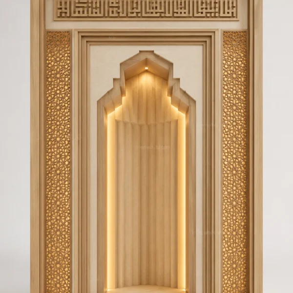 Geometric Modern Mosque Mihrab – Model MIH-260816-002 front product view
