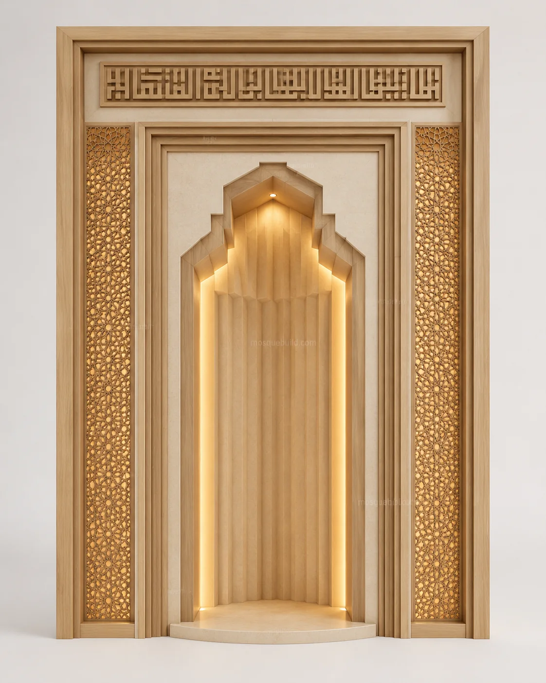 Geometric Modern Mosque Mihrab – Model MIH-260816-002 – Main Geometric Modern Mosque Mihrab – Model MIH-260816-002 front product view