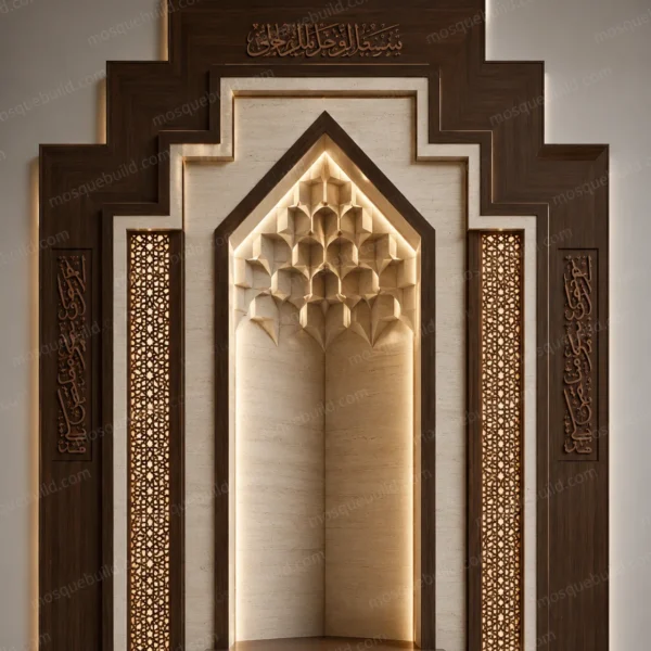 Geometric Modern Mosque Mihrab – Model MIH-260816-010 front product view