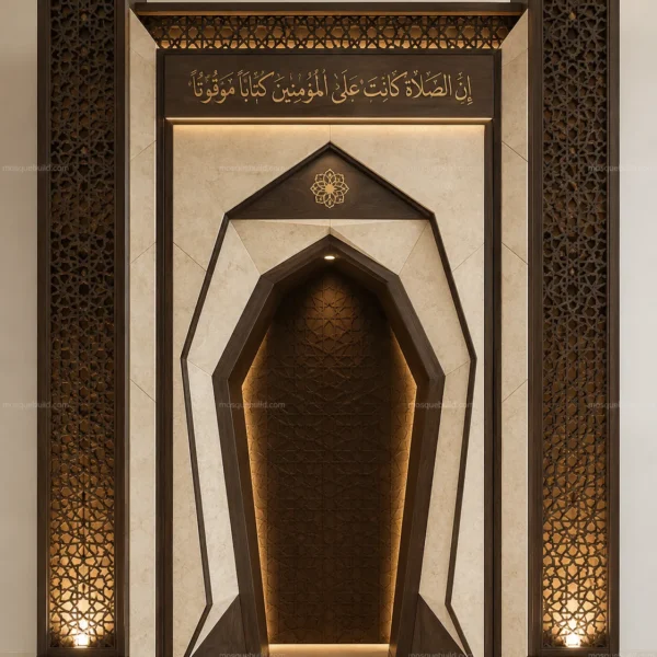Geometric Modern Mosque Mihrab – Model MIH-260816-018 front product view