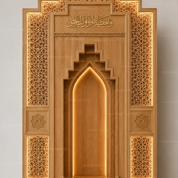 Geometric Modern Mosque Mihrab – Model MIH-260816-026 front product view