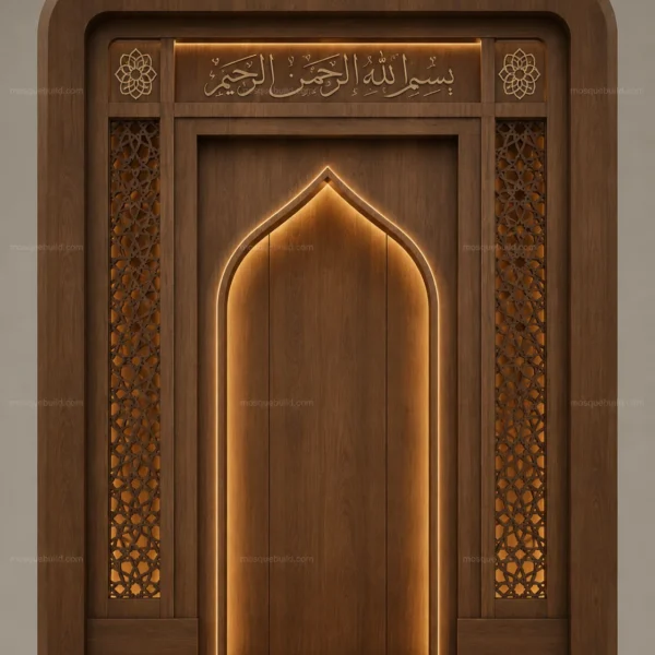 Geometric Modern Mosque Mihrab – Model MIH-260816-034 front product view