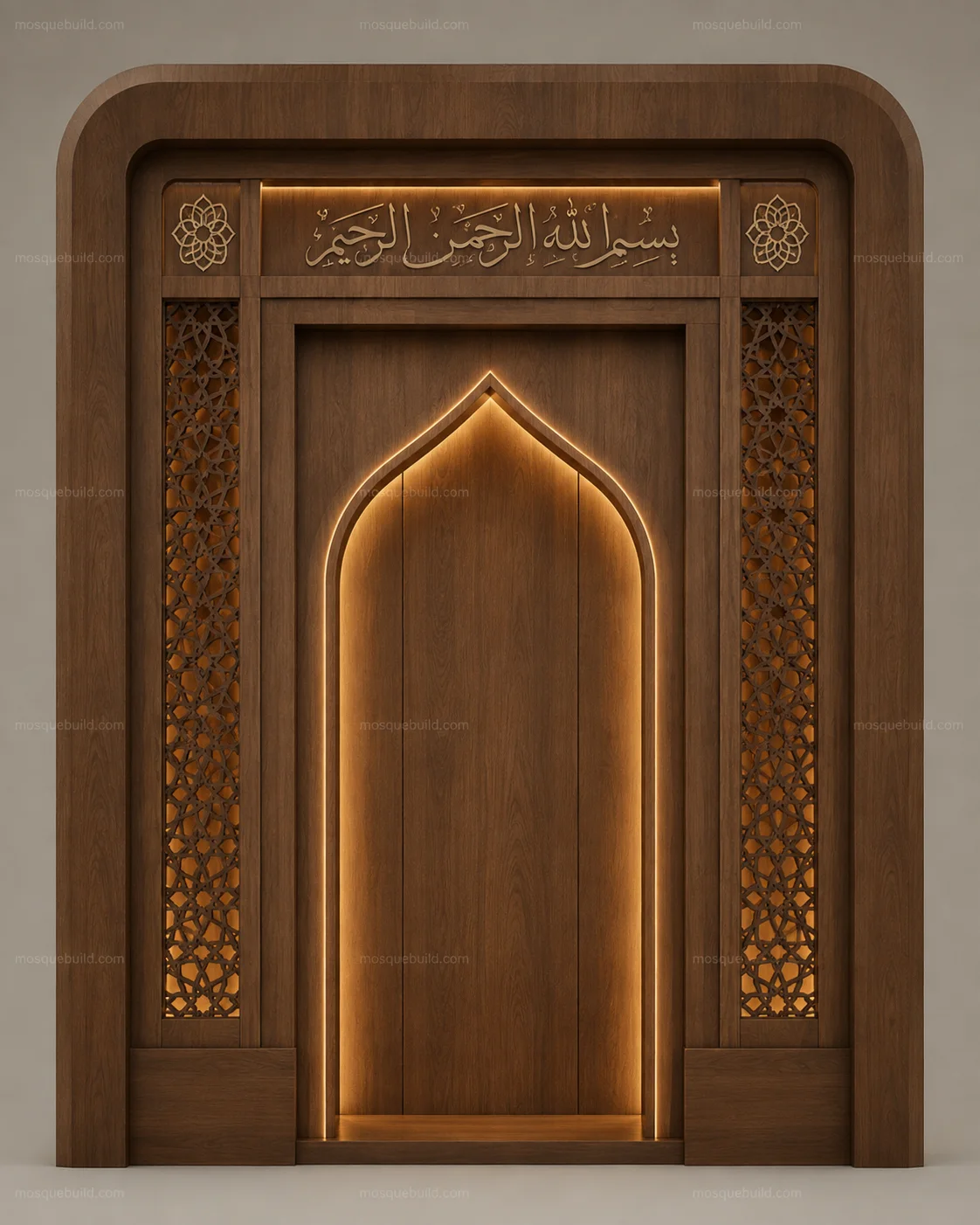 Geometric Modern Mosque Mihrab – Model MIH-260816-034 – Main Geometric Modern Mosque Mihrab – Model MIH-260816-034 front product view