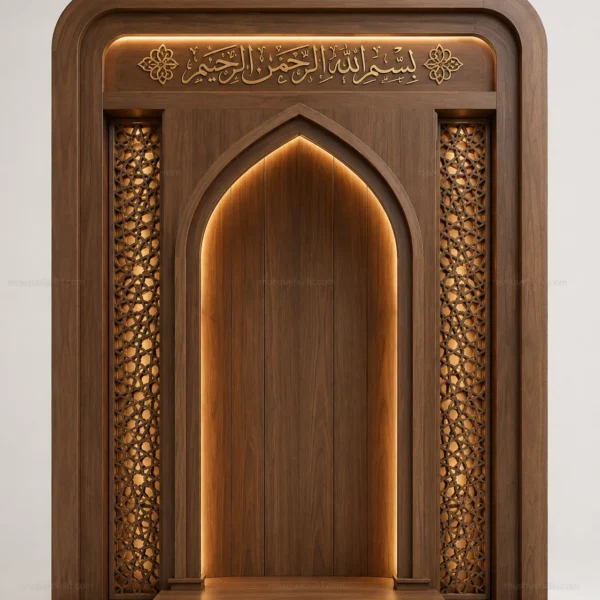 Geometric Modern Mosque Mihrab – Model MIH-260816-042 front product view
