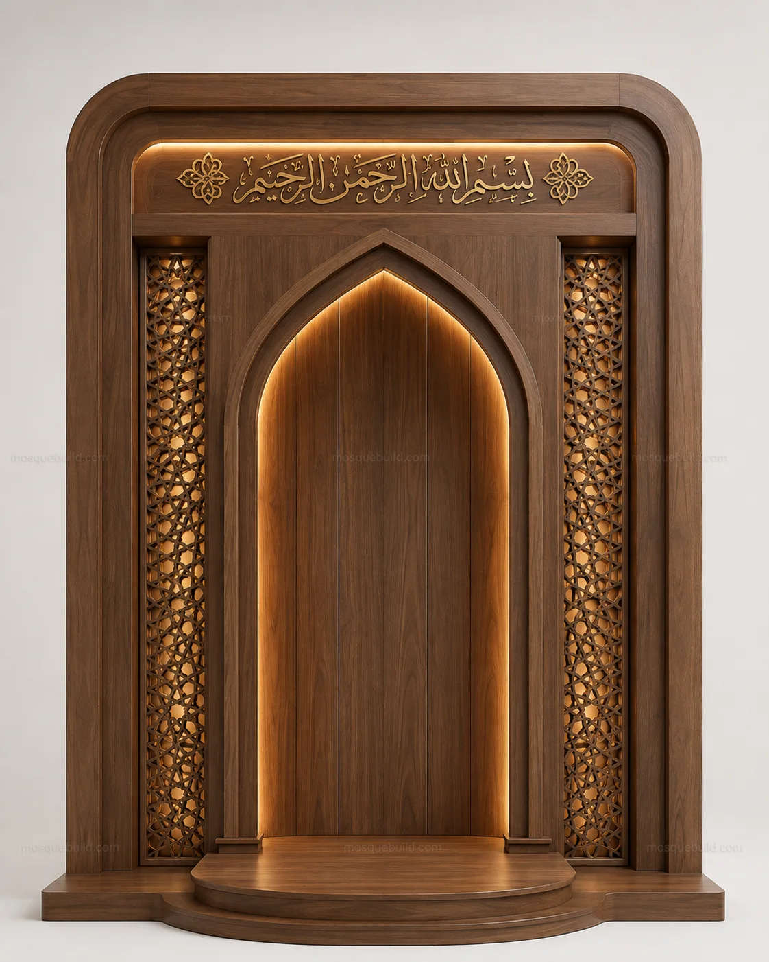 Geometric Modern Mosque Mihrab – Model MIH-260816-042 – Main Geometric Modern Mosque Mihrab – Model MIH-260816-042 front product view