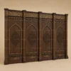 Geometric Wooden Mosque Wall Cladding & Separator – Model WCL-260816-009 three-quarter product view