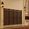 Geometric Wooden Mosque Wall Cladding & Separator – Model WCL-260816-009 shown in a mosque interior