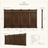 Geometric Wooden Mosque Wall Cladding & Separator – Model WCL-260816-009 technical presentation with project-specific dimensions