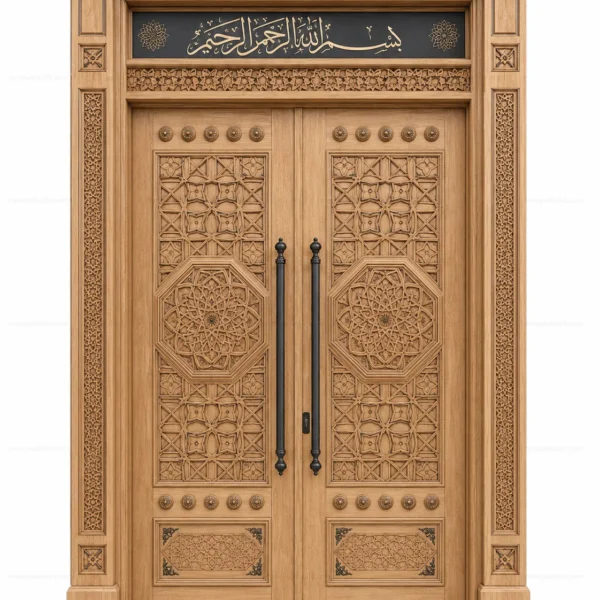 Grand Entrance Islamic Calligraphy Mosque Door – Model DOR-260816-008 front product view