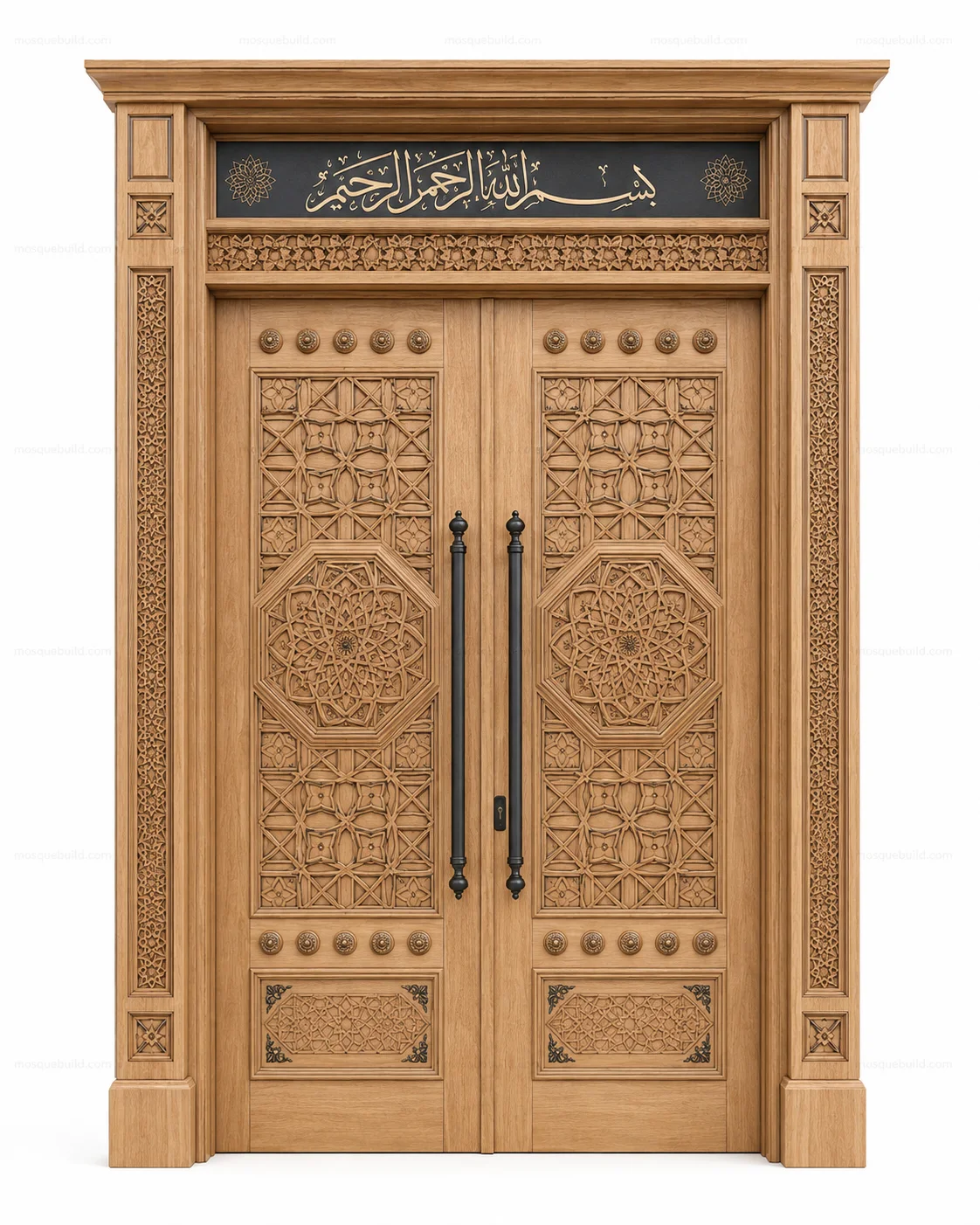 Grand Entrance Islamic Calligraphy Mosque Door – Model DOR-260816-008 – Main Grand Entrance Islamic Calligraphy Mosque Door – Model DOR-260816-008 front product view