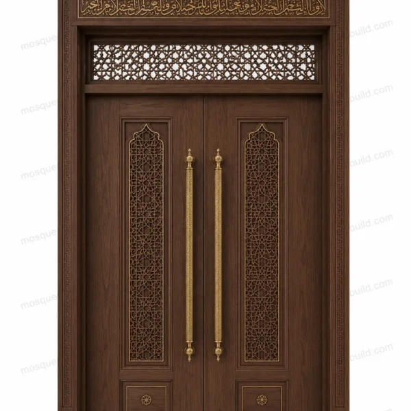 Grand Entrance Islamic Calligraphy Mosque Door – Model DOR-260816-016 front product view