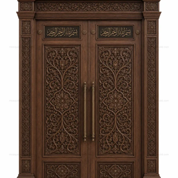 Grand Entrance Islamic Calligraphy Mosque Door – Model DOR-260816-024 front product view