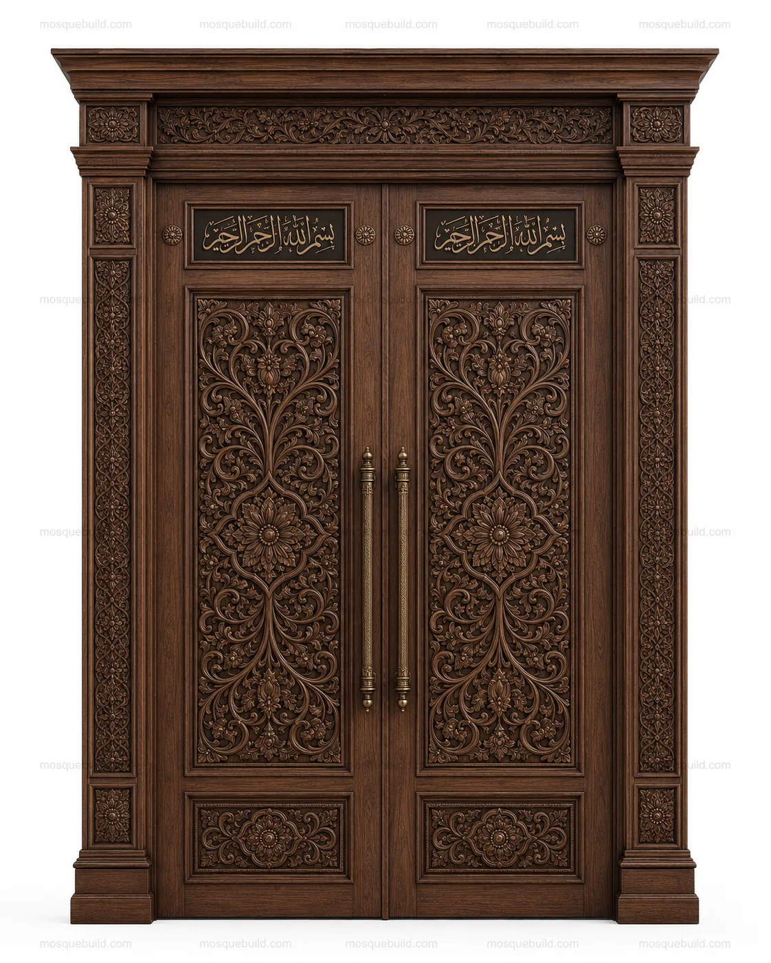 Grand Entrance Islamic Calligraphy Mosque Door – Model DOR-260816-024 – Main Grand Entrance Islamic Calligraphy Mosque Door – Model DOR-260816-024 front product view