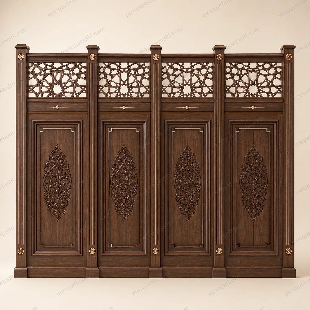 Lattice Wooden Mosque Wall Cladding & Separator – Model WCL-260816-007 – Main Lattice Wooden Mosque Wall Cladding & Separator – Model WCL-260816-007 front product view