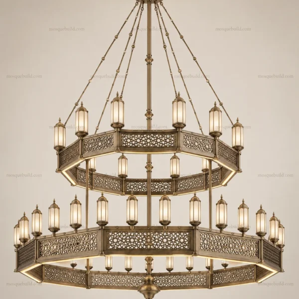 Layered Modern Islamic Mosque Chandelier – Model CHD-260816-002 front product view