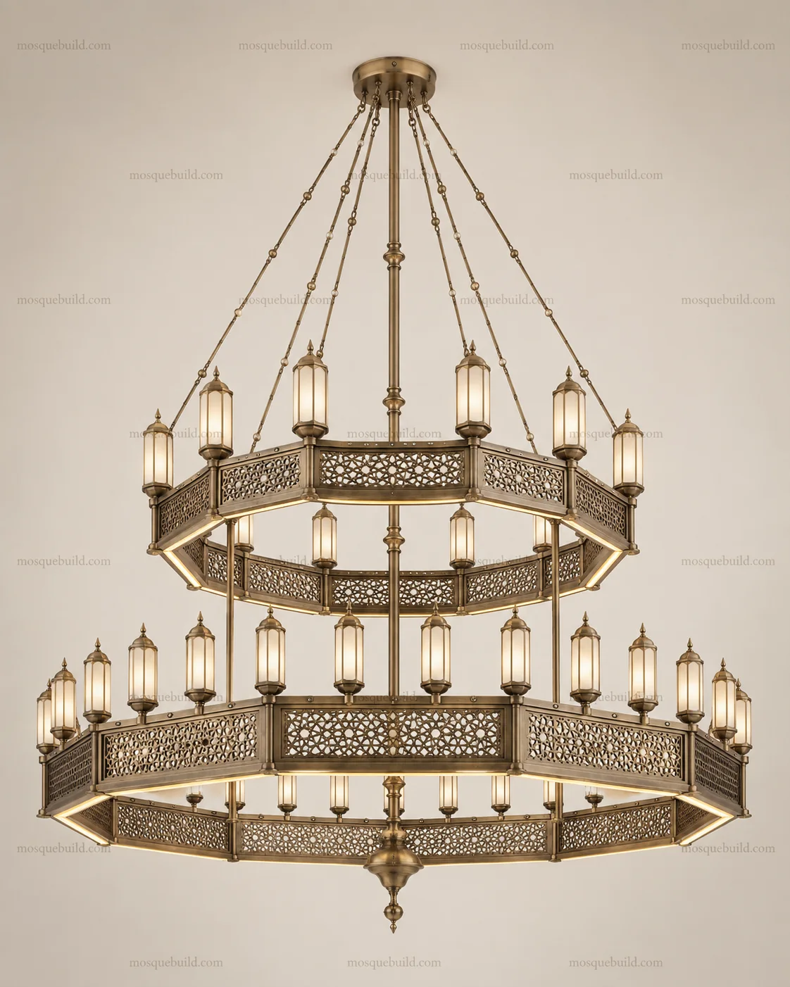Layered Modern Islamic Mosque Chandelier – Model CHD-260816-002 front product view