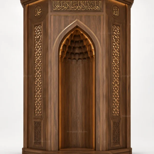 Layered Modern Mosque Mihrab – Model MIH-260816-003 front product view