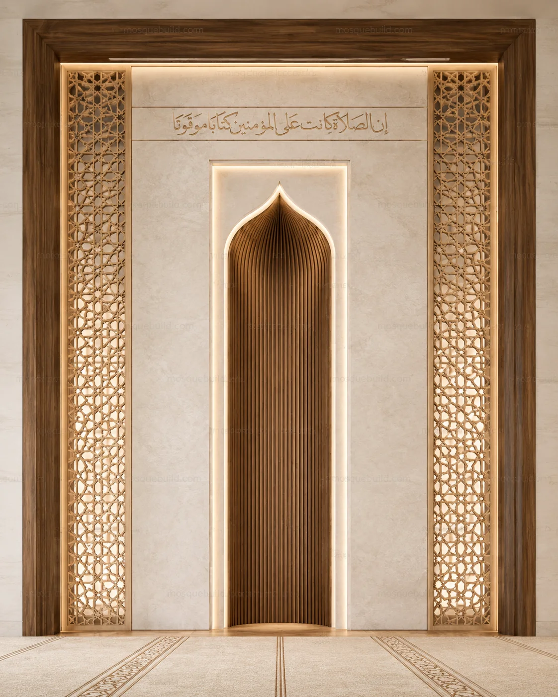 Layered Modern Mosque Mihrab – Model MIH-260816-019 – Main Layered Modern Mosque Mihrab – Model MIH-260816-019 front product view